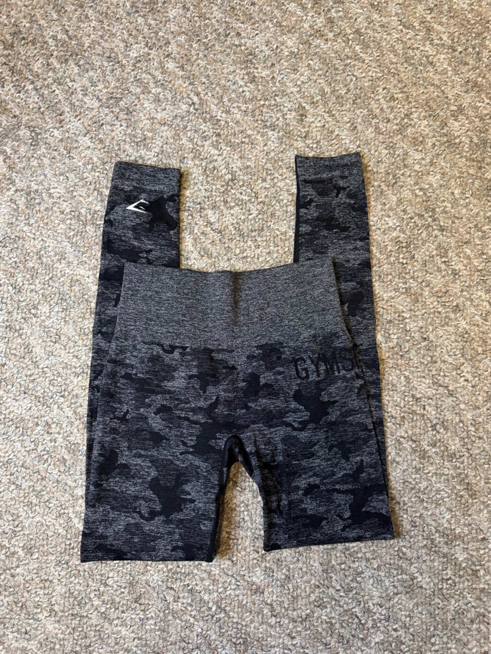 GymShark Dark Gray Camo Performance Leggings